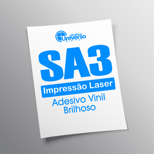 Impressão Laser SA3 Adesivo Vinil Brilhoso