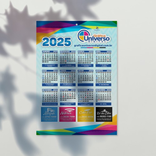 Calendário de Parede | 20x27cm (A4) | 4/0 | UV 1/0